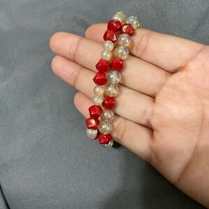 2 bracelet bundle red & brown